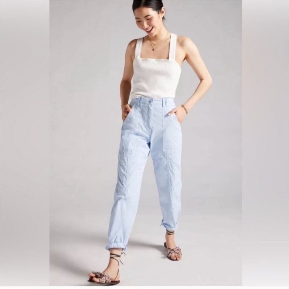 ANTHROPOLOGIE Maeve Tapered Pants Women’s size 10 Summer Iris Blue